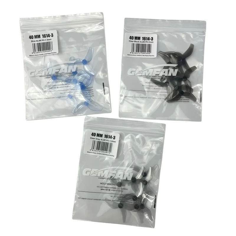 Qianfeng 8 Stück insgesamt 1614-3 winzige Propellerblatt, winziges Whoop-Flugdesign FPV-Drohnenpropellerblatt 1,0/1,2/1,5 mm Öffnung