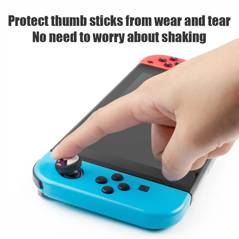 Tapas de silicona con dibujos animados para el pulgar, 4 piezas, Compatible con Nintendo Switch OLED/Switch Lite/Switch Joystick, cubierta protectora