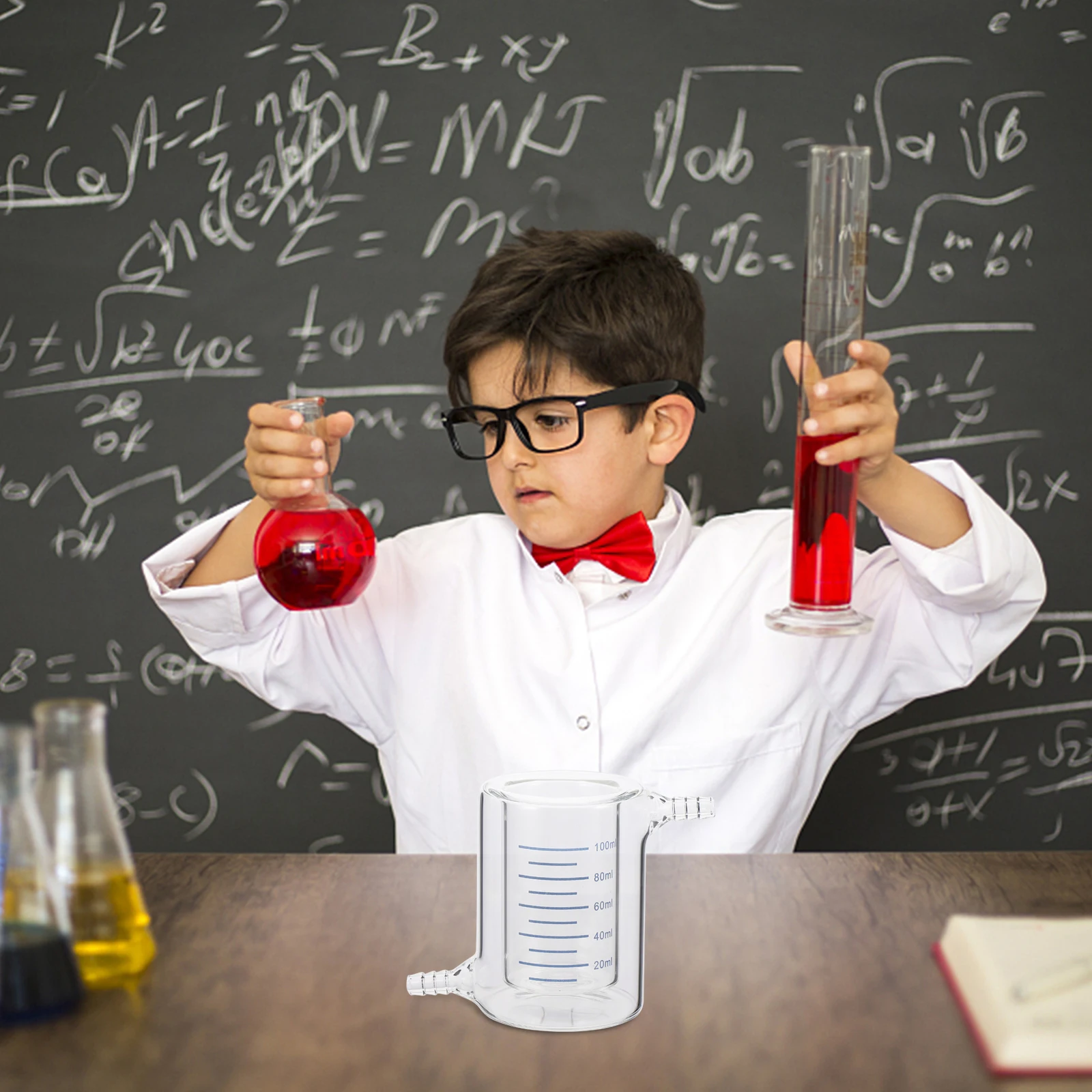 

1 шт. двухслойный стакан из боросиликатного стекла с жаростойкой оболочкой лабораторный фотокаталитический эксперимент лаборатория