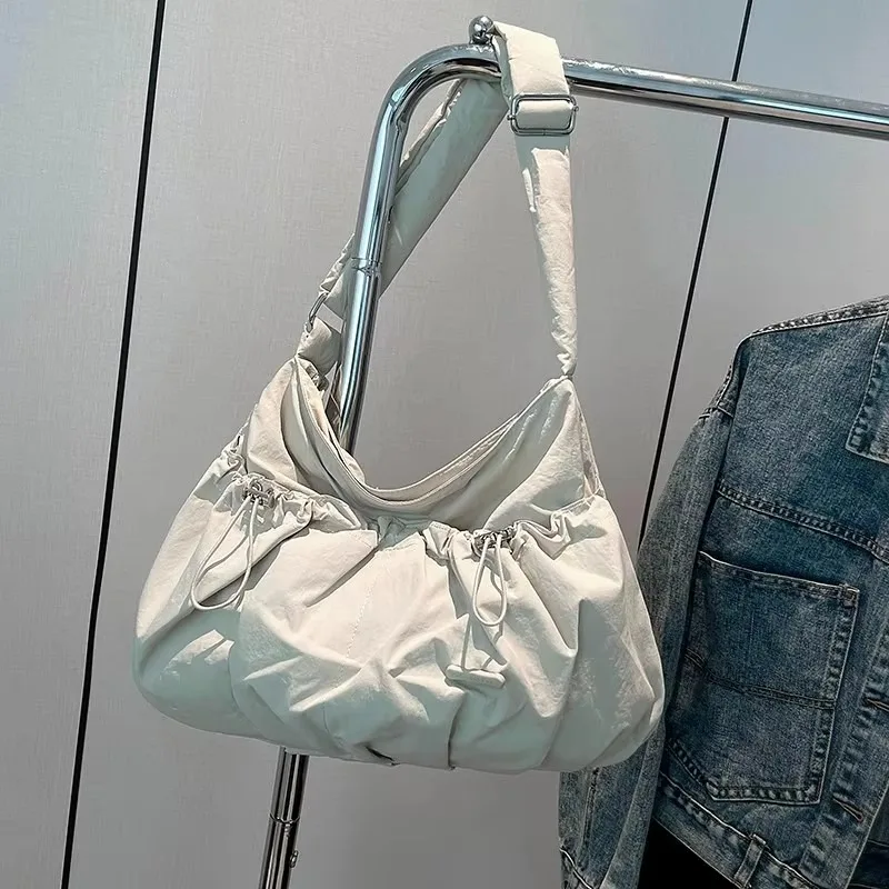 

PC Sewing Concise Shoulder Bags Large Capacity Colorful Folds Bags for Women 2025 High Quality Zipper String Women's Handbags