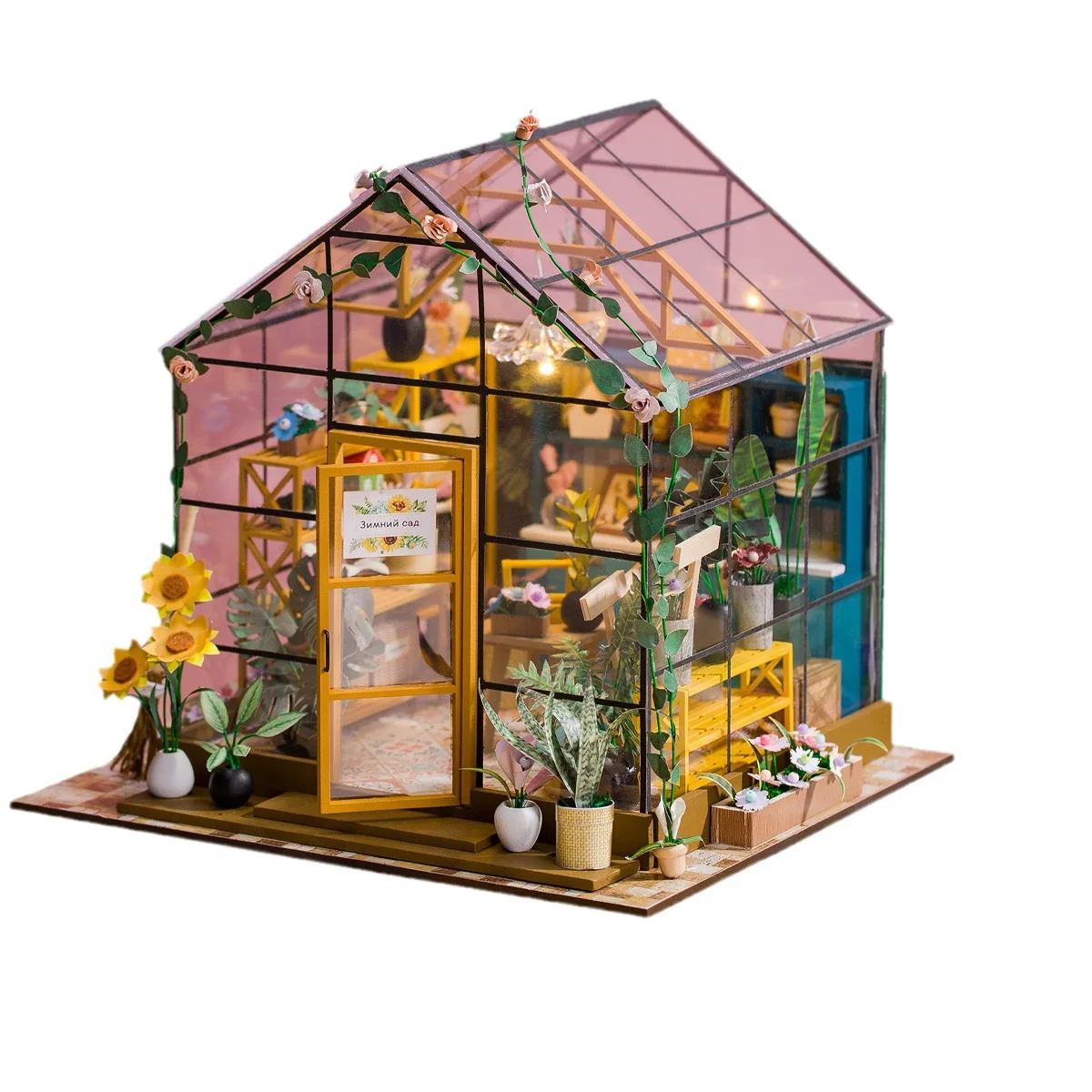 House Kit Mini DIY Flower House Handmade 3D Puzzle Assembly Building Model Toys, Bedroom Decoration with Furniture P533