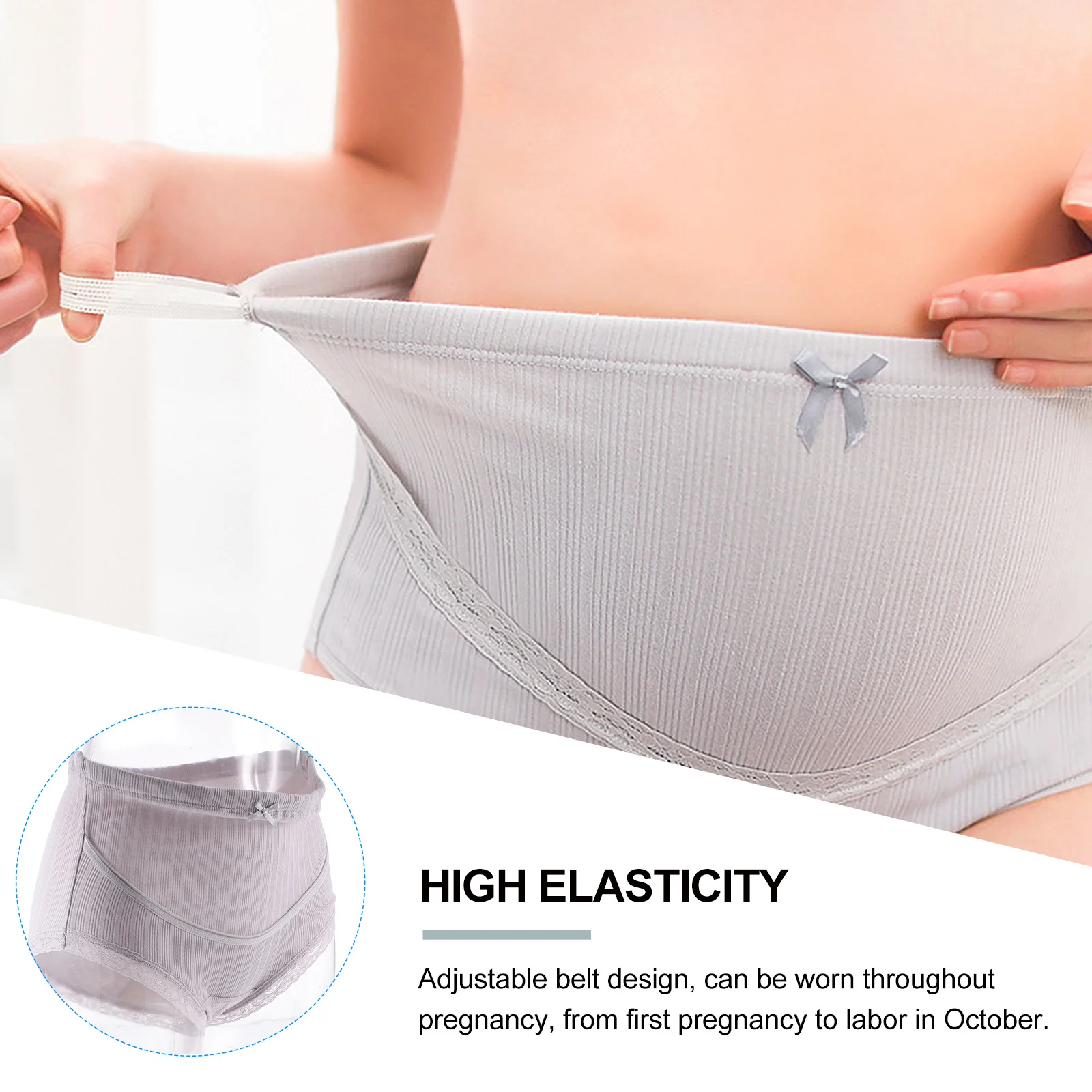 

3Pcs Cotton Maternity High Waist Panties Stretchy Soft Breathable Pregnancy Underwear Comfortable Over Belly Support Briefs