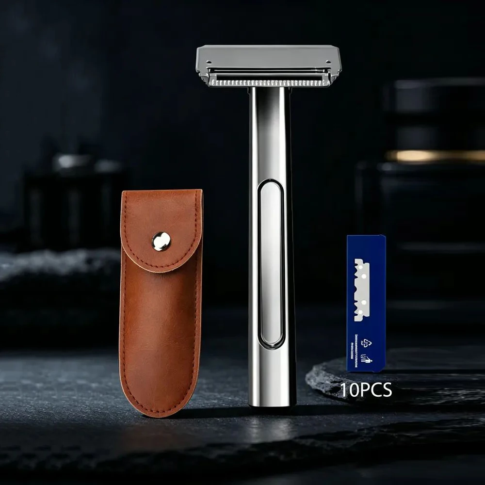 RZACLEA Suspended Blade Thickness Chrome Double-edged Safety Razor Half Blade Shaver Gift Box Male Metal Handle Shaving Razor