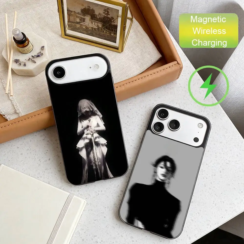 

Black White Vibe Phone Case For iPhone17,16,15,14,13,12,11 Max Black Wireless Charging Protecitve Cover