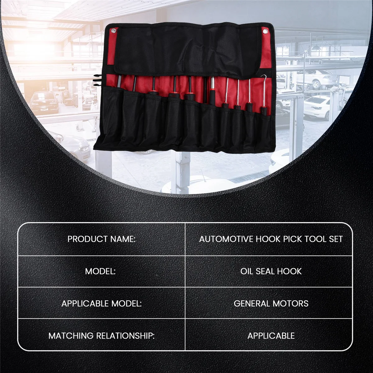 N18R Juego de herramientas de selección y gancho automotriz de 11 piezas, aislamiento resistente, no eléctrico para arandelas de juntas tóricas y piezas de microtipo