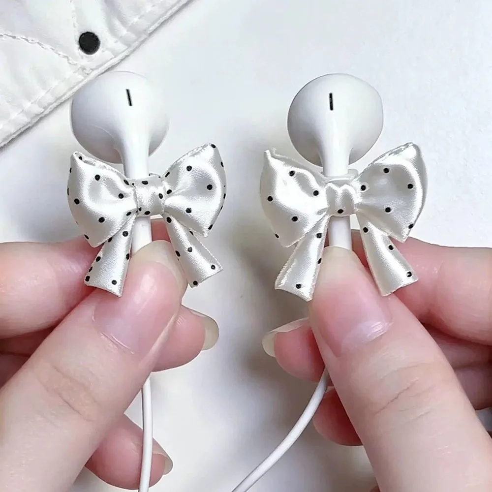 Satin Satin Ribbon Bow Earphone Ornament Sweet Lace Bow Decor For Wired Semi‑in‑ear Earphones DIY Earbud Accessories Girls Decoration - Aliexpress Deal