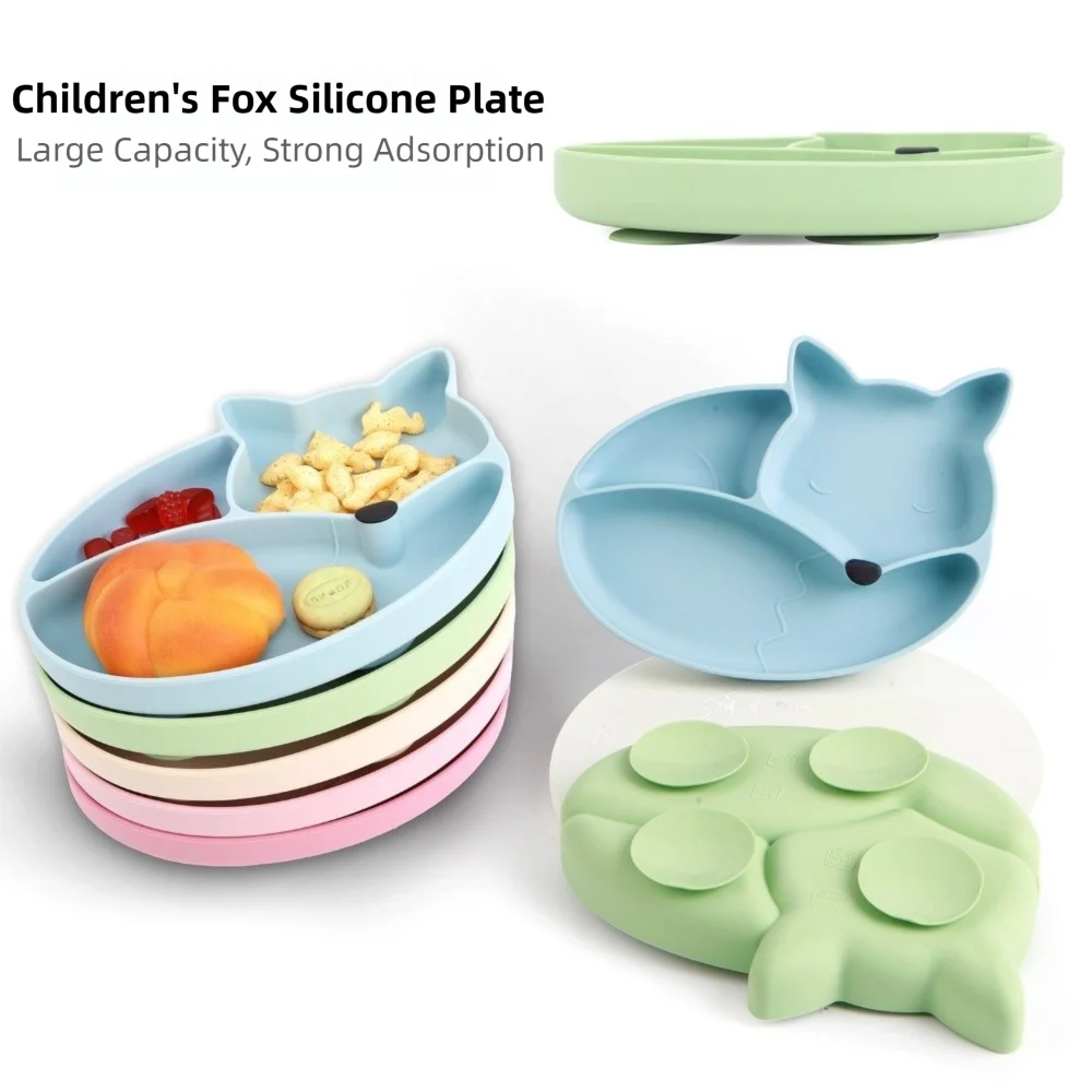 

Silicone Suction Plate Food Grade Divided Baby Bowls Self Feeding Training Dishwasher Safe Baby Plates Children Feeding Supplies