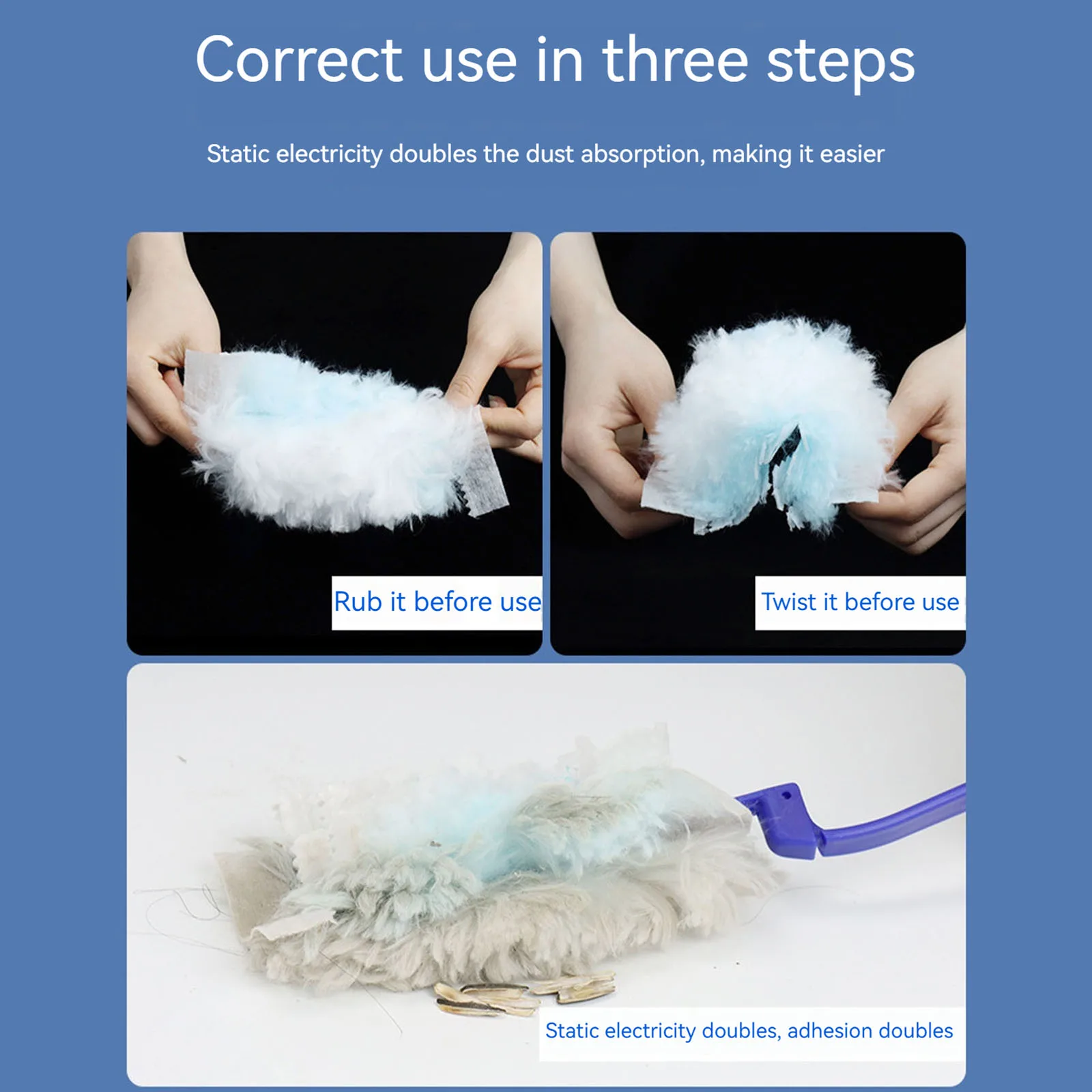 Picture 5: 40PCS Fluffy Duster Refills Extender Handle Disposable Microfiber Duster Refills Multi Surface Duster Refills Kit for Cleaning