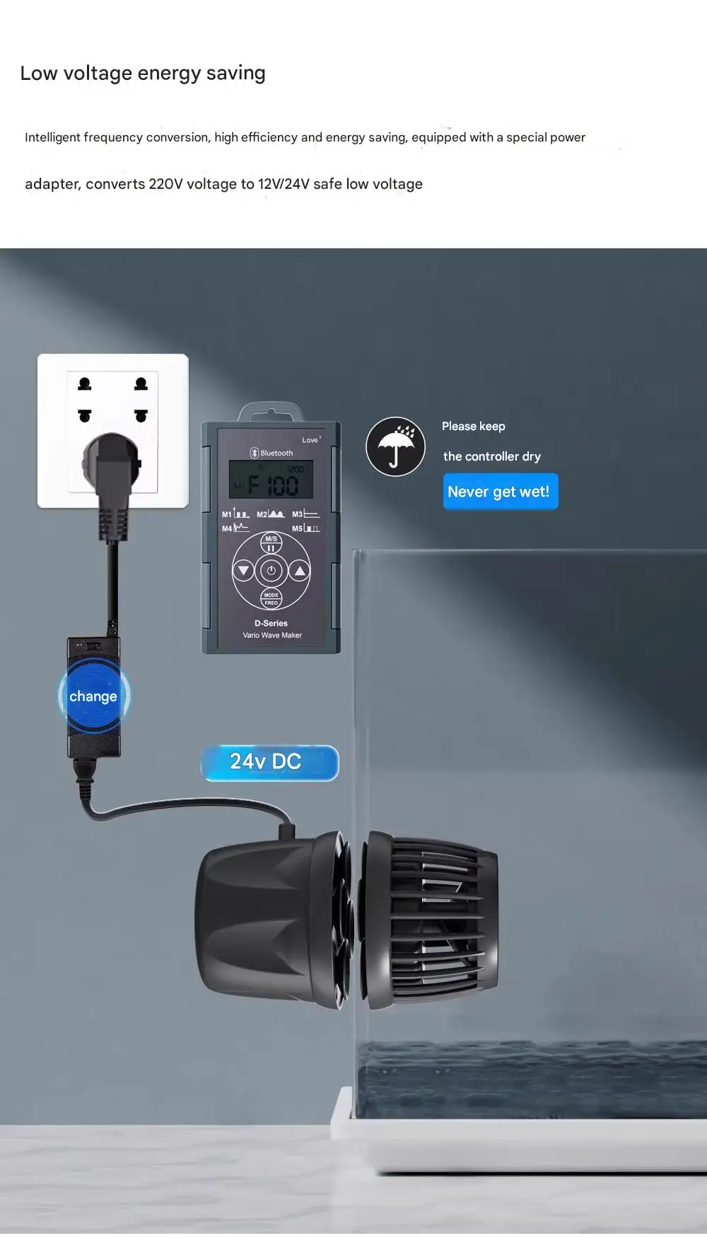 Jecod Jebao حوض السمك Wavemaker مضخة Dmp-25/35 2024 جديد ذكي بلوتوث متعدد الأجهزة المياه العذبة المياه المالحة خزان الأسماك #4