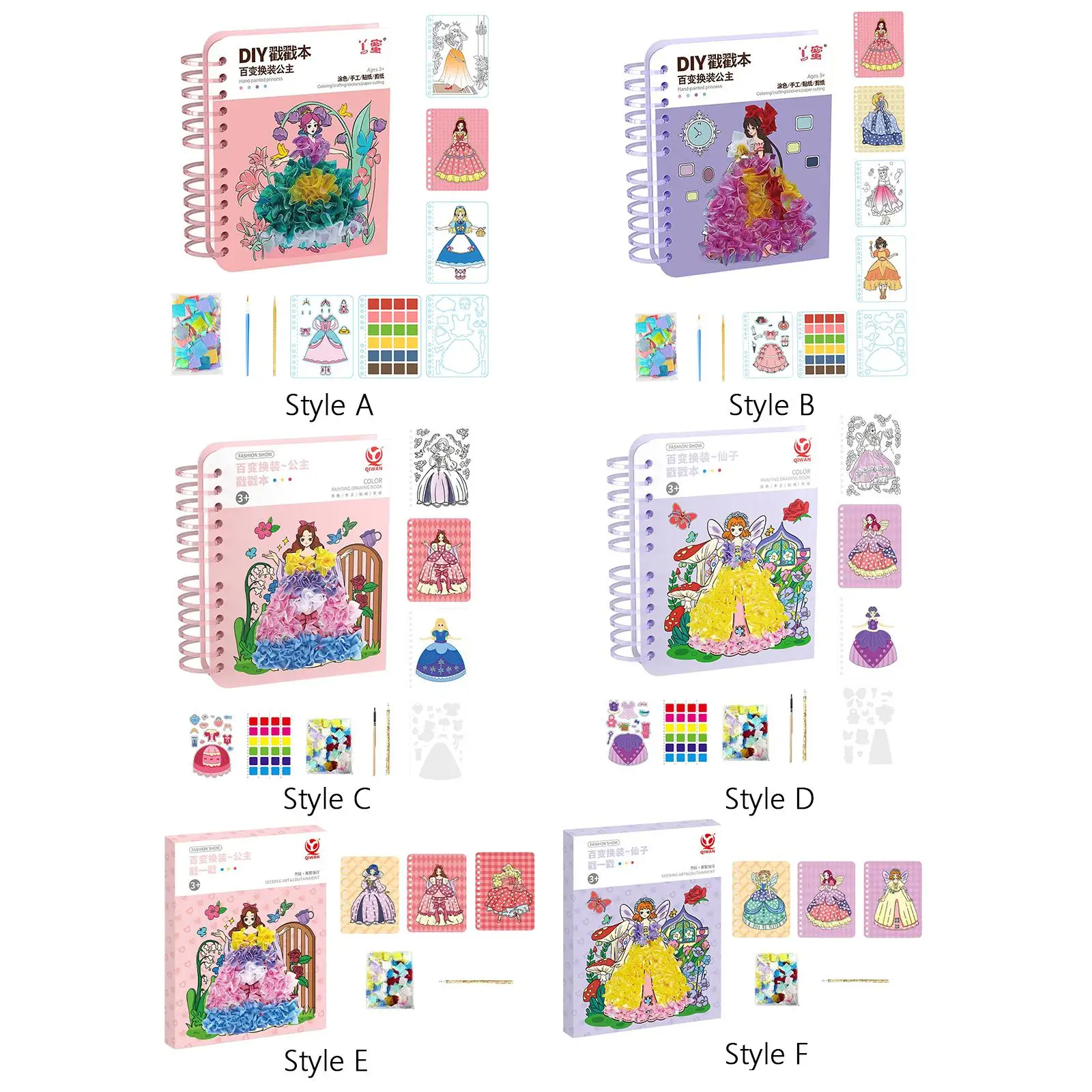 Preschool Activity Sticker Books Dress up Princess Doll Sticker Removable Craft