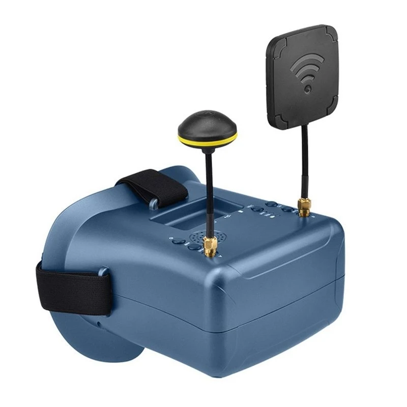 BEDW-LS-008D FPV Goggles 5.8G 40CH 4.3Inch 480X272 Built-In DVR Dual Antennas 2000Mah For RC Racing Drone EU Plug