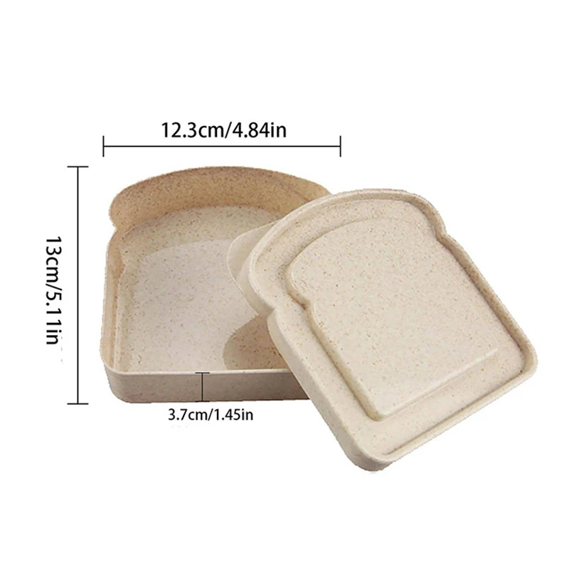 High-capacity Sandwich Containers Lunch Box Toast Storage Box Portable Food Storage Case Reusable Microwave Sandwich Case