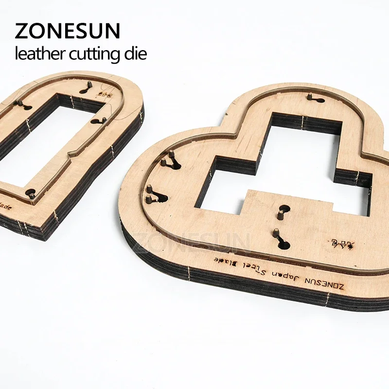 ZONESUN-funda para monedero dos en uno, troquel de corte de cuero personalizado, herramienta artesanal, molde cortador de perforaciones, troquel de corte de billetera de papel DIY