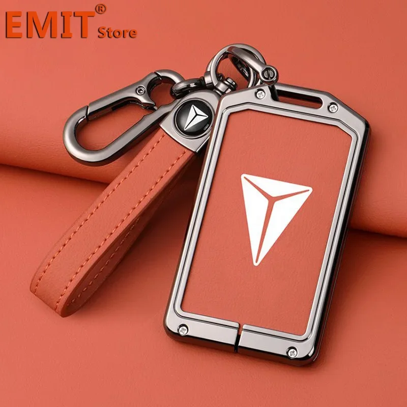 For Changan Deepal S7 SL03 NFC Card Zinc Alloy Car Key Case Remote Cover Shell Keychain Ring Holder Fob Bag Interior Accessories