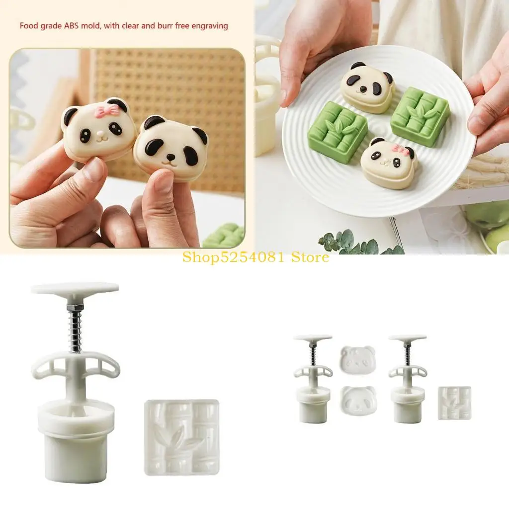 

AXYC Hand-Pressure Moon Cake Mold Panda/Bamboo Cookie Stamps Mooncake Makers
