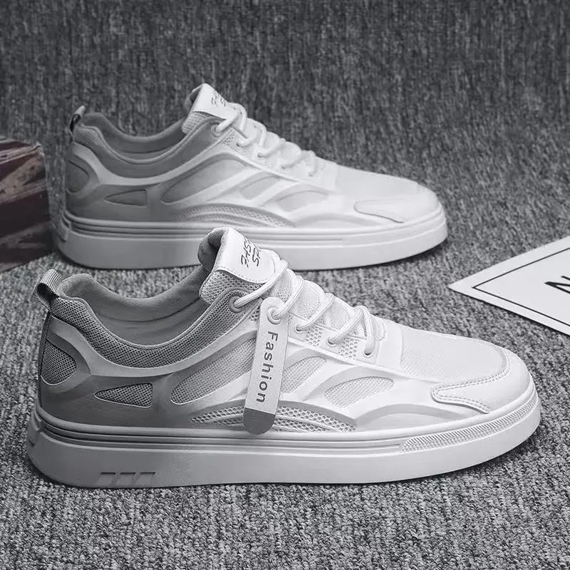 Autumn Men Casual Shoes Spring Men Sneakers Light Shoes Men Vulcanize Shoes White All-match Shoes Male Flats Lace-up Platform
