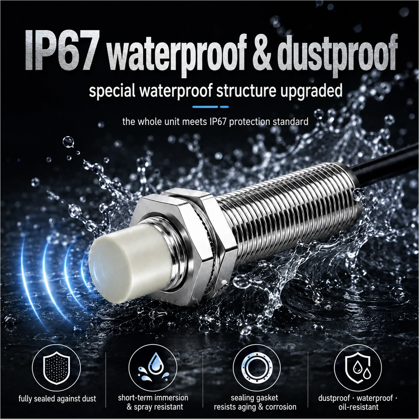 ZHICAN E2B M8 Long Range Inductive Proximity Sensor 6mm NPN PNP NO NC 3 Wire DC24V Industrial Metal Detection