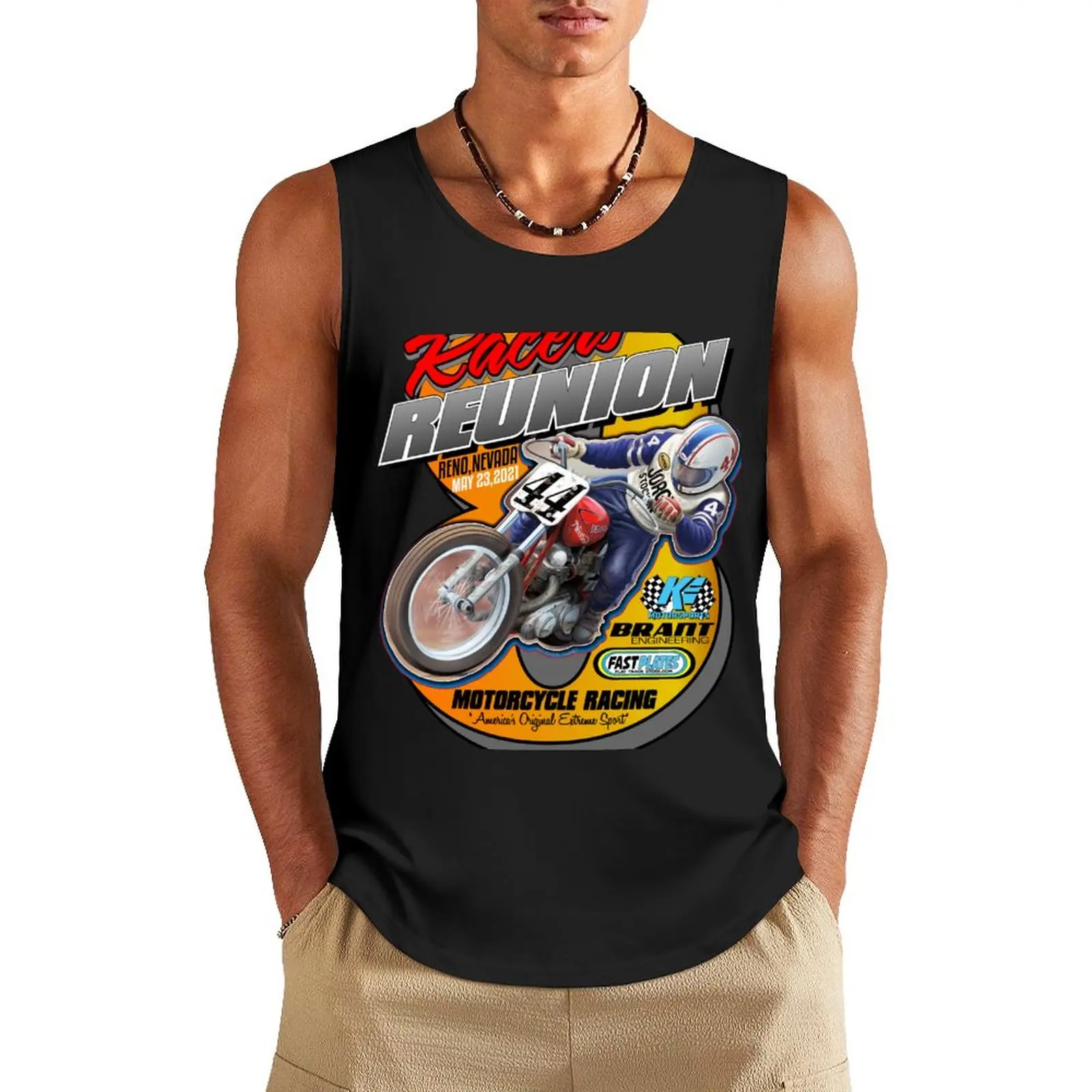 Racers Reunion 2021 Reno Nev Tank Top mens designer clothes Men's sleeveless gym shirts bodybuilding t-shirt