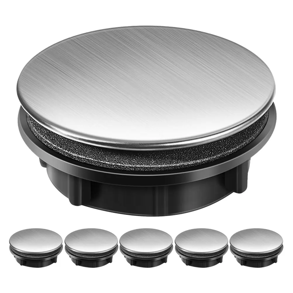 

6 Pcs Sink Hole Cover Kitchen Cap for Counter Faucet Plug Sealing Covers Stainless Steel