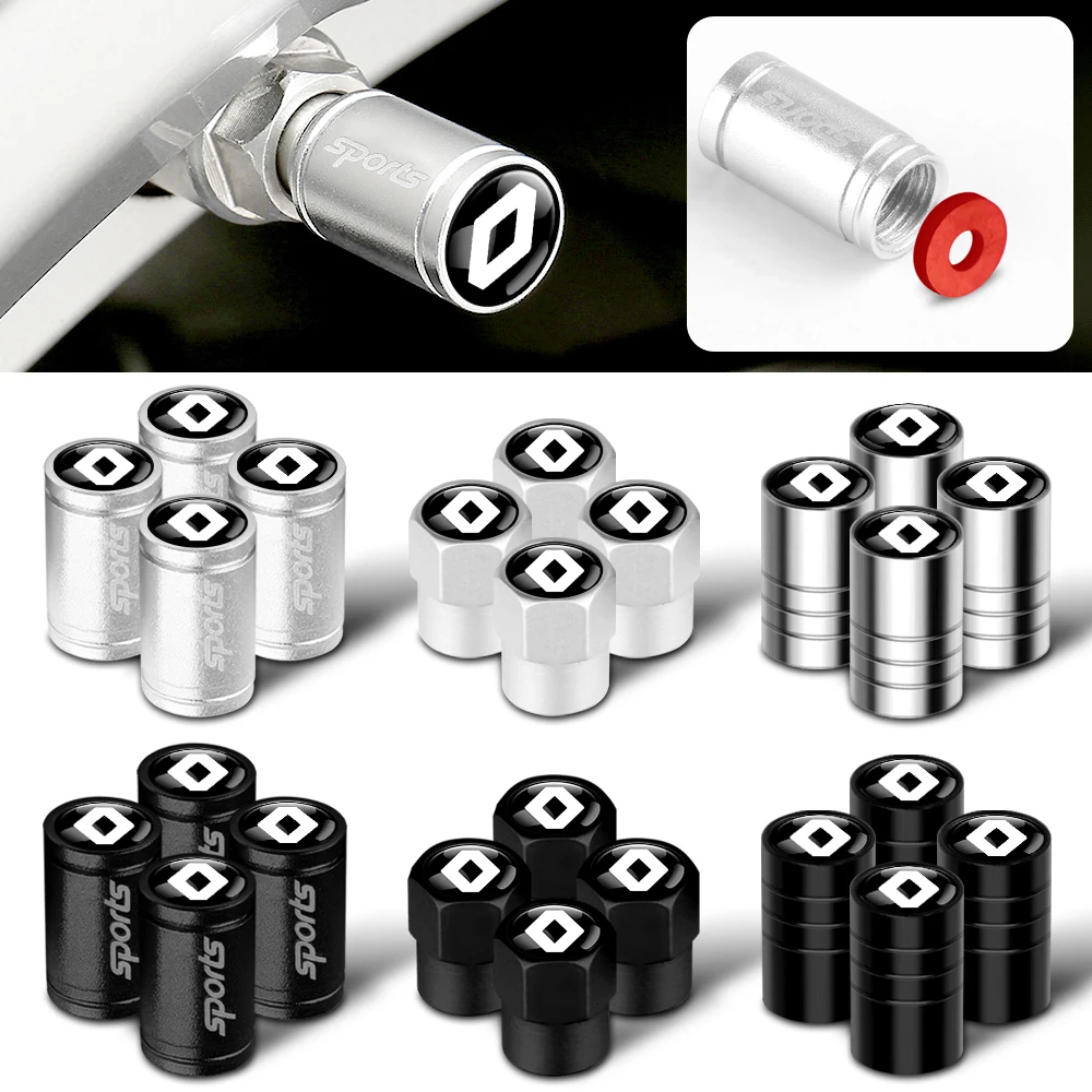 4 piezas de tapas metálicas para válvulas de neumáticos de coche, accesorio para Renault DACIA Fluence Scenic Duster Logan Koleos Kadjar Clio Megane