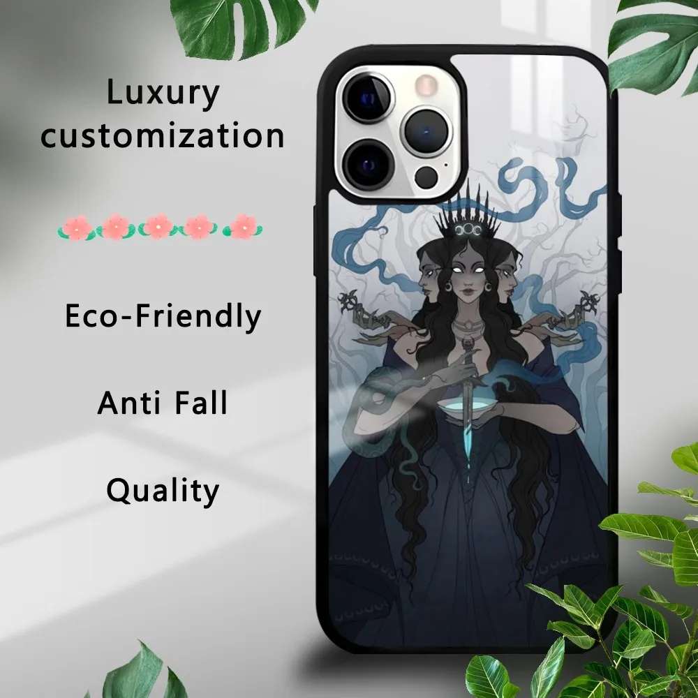 

Triple Moon Goddess Hecate Phone Case For iPhone 16 15 14 13 12 11 Pro Xs Max Mini Plus Celulares Hard Funda