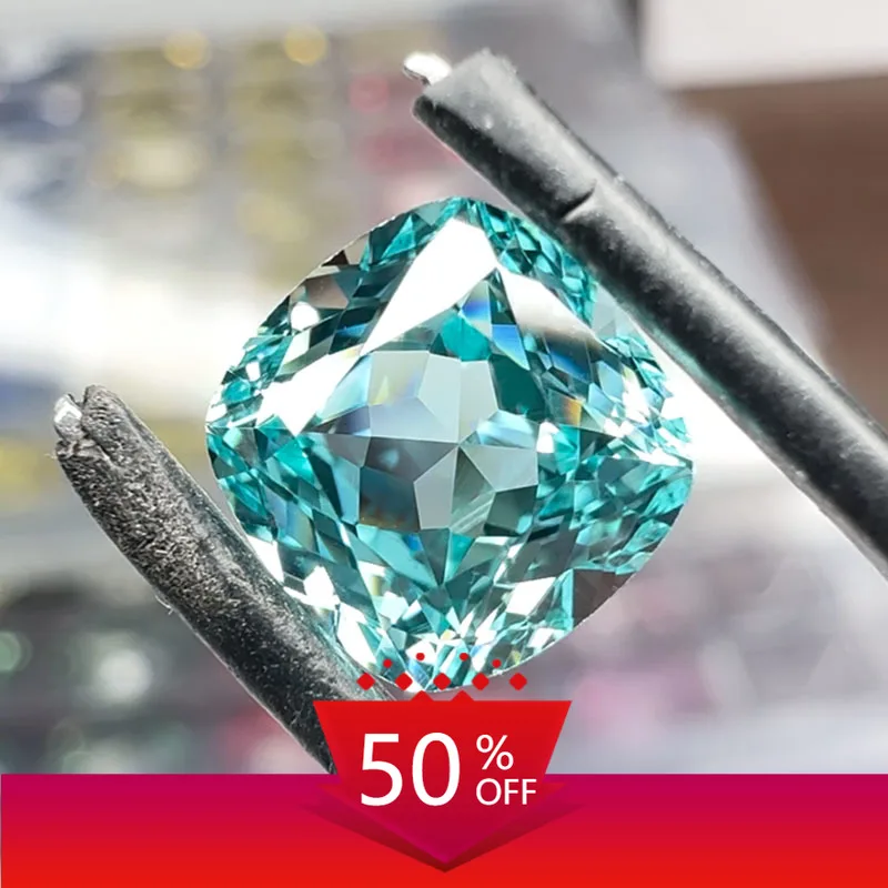 

A- Lab Grown Paraiba Cushion Cut Gemstone for DIY Advanced Jewelry Making Inlay Ring Necklace Bracelet Selectable AGL Certificat