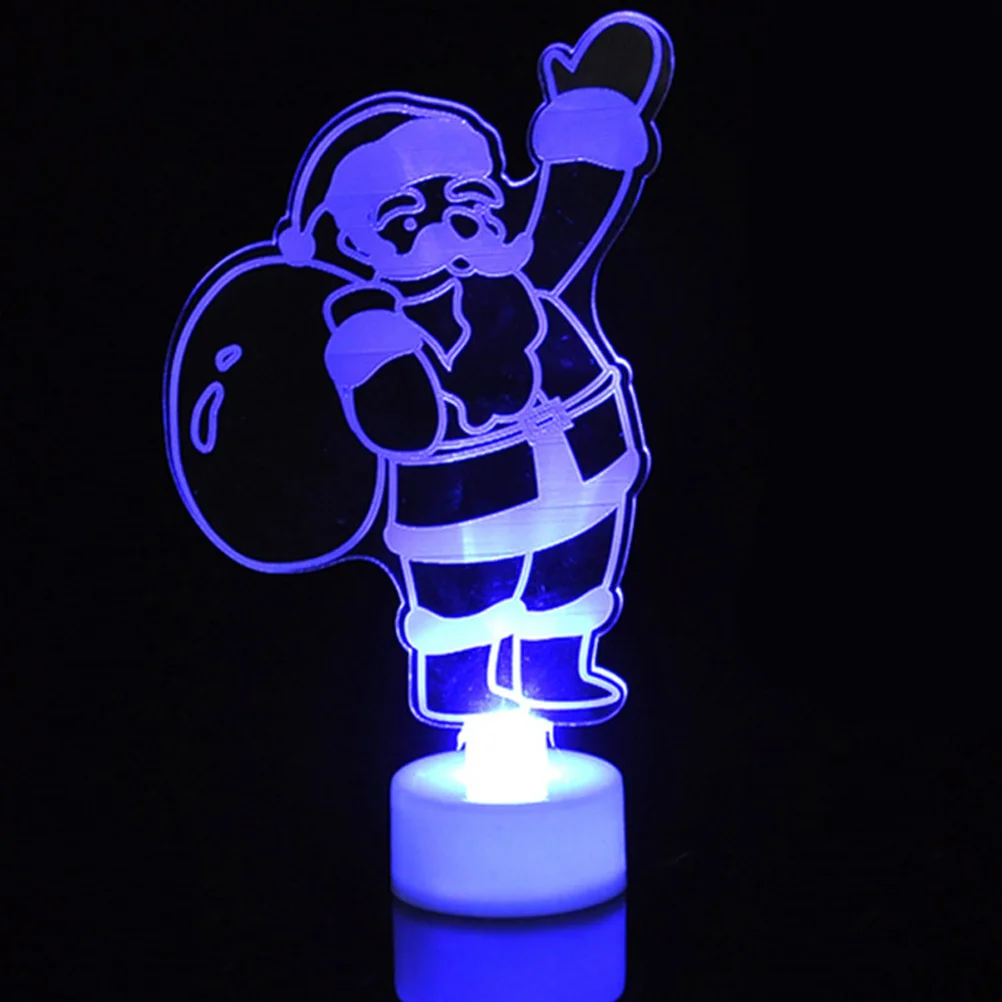 

3 pcs Christmas Tree Night Light 3D Led Acrylic Lamp Colorful Changing Desktop Decor For Bedroom Room Party Wedding Santa