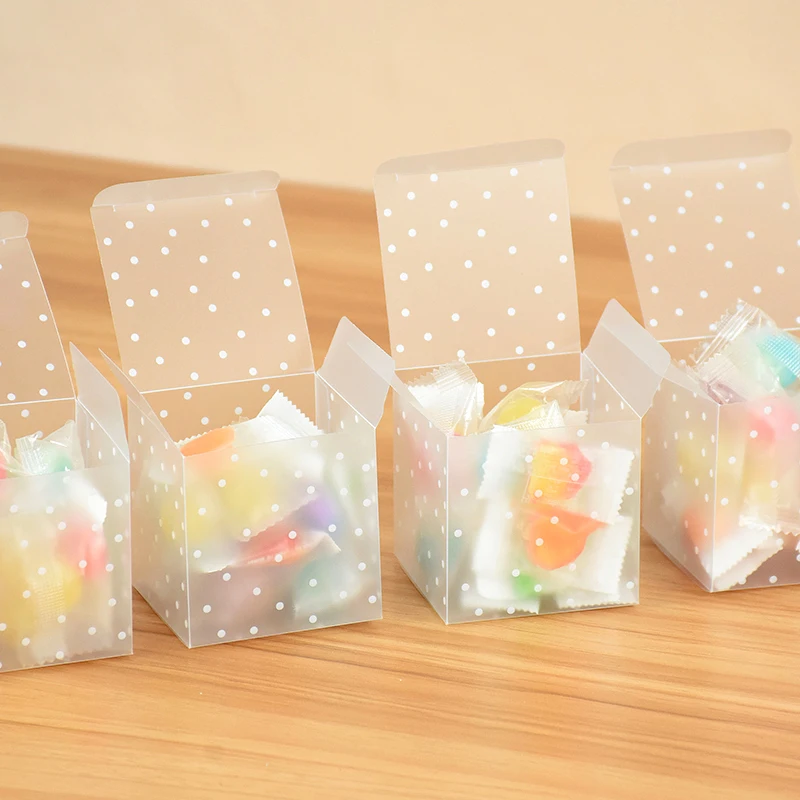 

10pcs Transparent Plastic Candy Boxes Candy Cookie Pouch Chocolate Bag Gift Box Wedding Favors Present Packaging Decortion