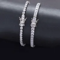 TKJ 3mm Tennis Bracelet Genuine 925 Sterling Silver Round Square CZ Cubic Zircon Jewelry Women Men's Bracelet Birthday Gift