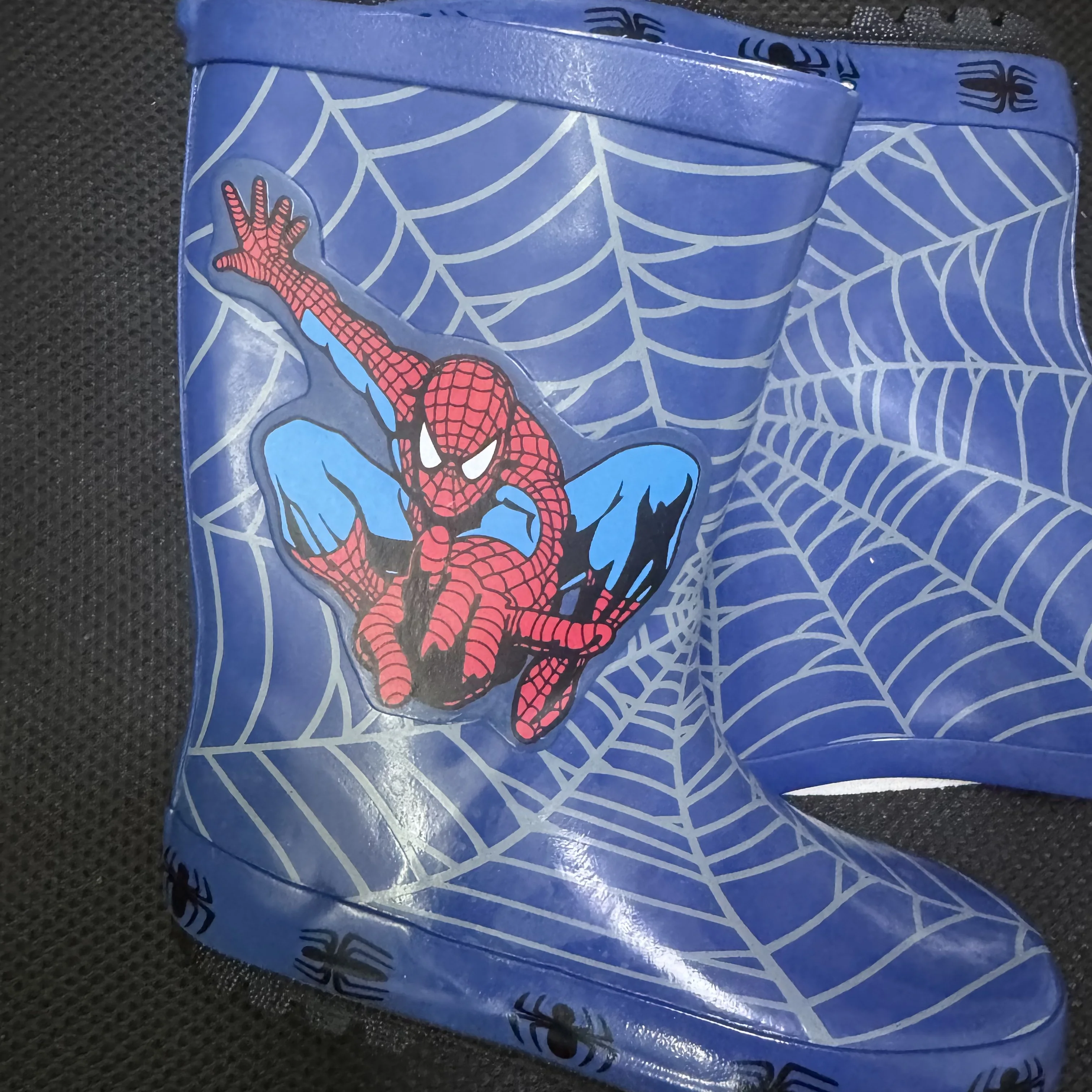 New cartoon kids Spider-Man Boots Student Rain Boots Family Matching Shoes women Children's Fashion Non-Slip shoes