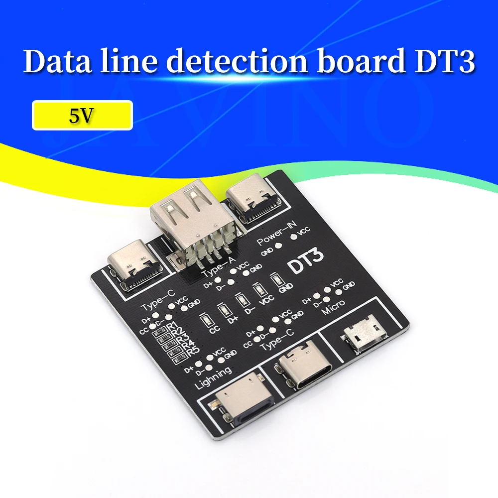 DT3 Data Cable Detection Board Type C USB C Micro USB Cable Tester Detector for Apple IOS Android Fast Quick Charging Lighning