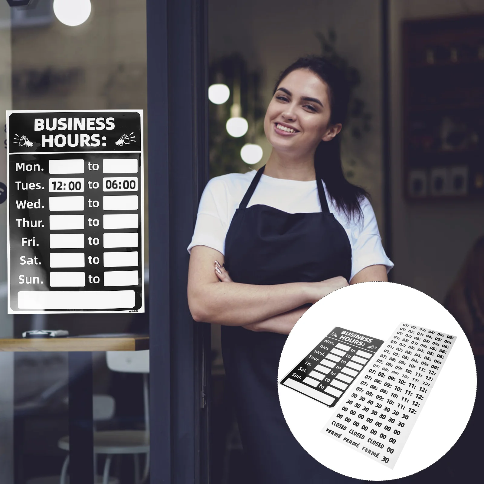 PVC Business for Shop Cafe Restaurant Easy to Use Remove Stick on Glass Door Window Opening Stickers for Clubs