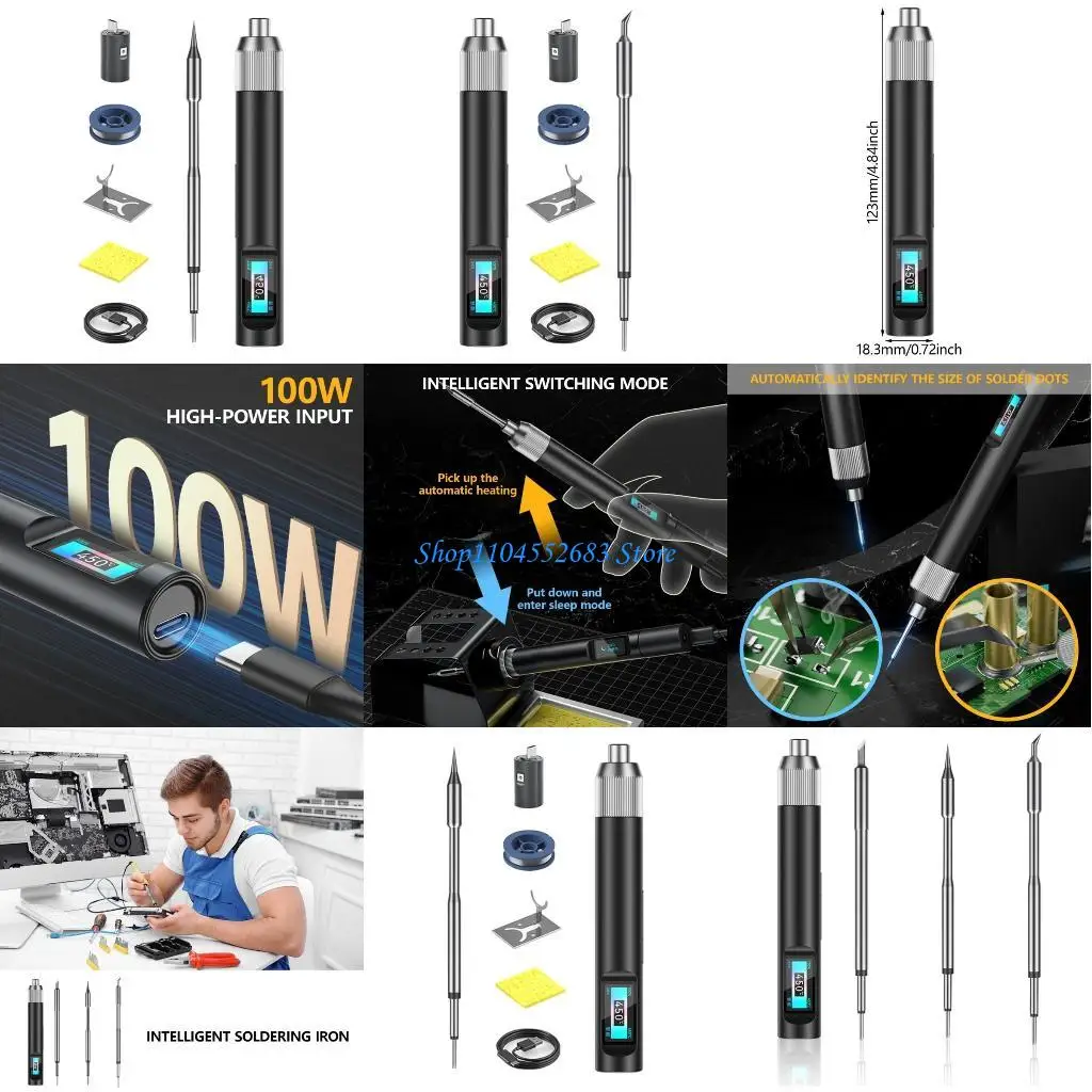 

Y6GD Electronic Soldering Iron with C245+C470 Tip Fast Heating Adjustable Temperature