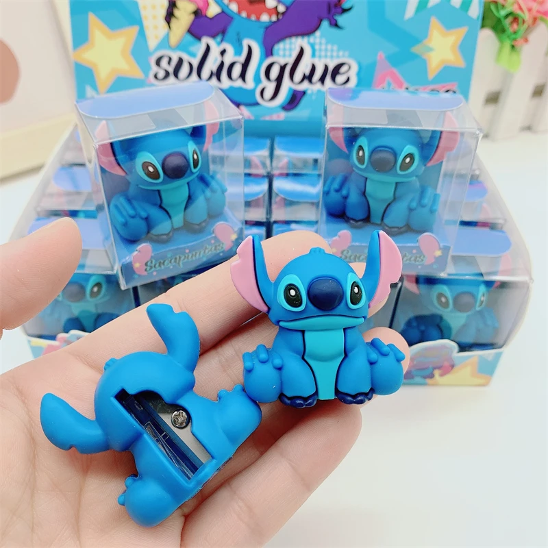 Disney Stitch Portable Eraser Pencil Sharpener Cute Anime Cartoon Child Stationery Room Decoration School Supplies Holiday Gifts