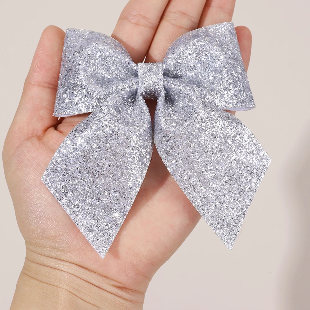 6Pcs Sparkling Bow Hair Clips - Tie Clip Silver avis et prix