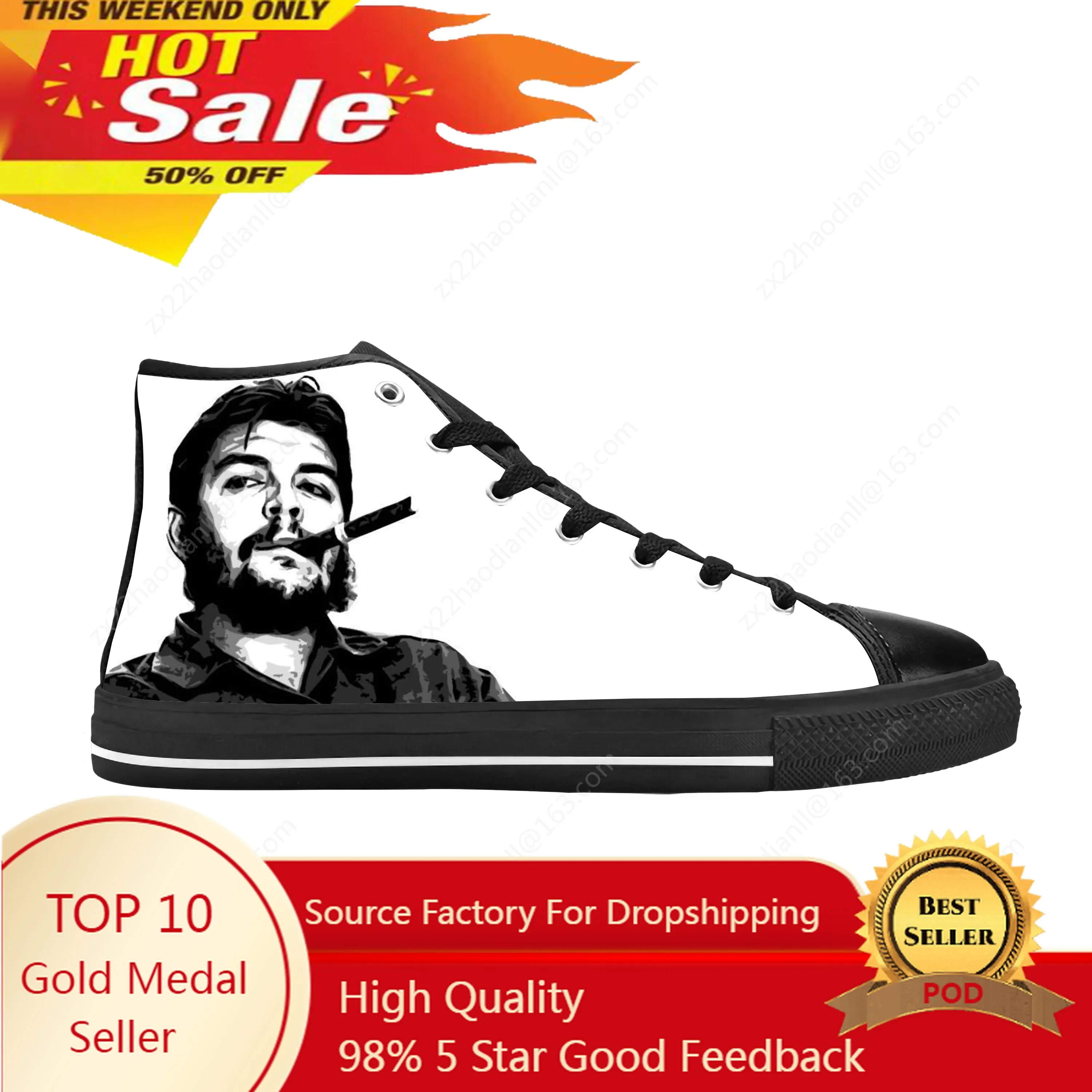 

Che Guevara Communism Socialism Cuba Cuban Funny Casual Cloth Shoes High Top Comfortable Breathable 3D Print Men Women Sneakers