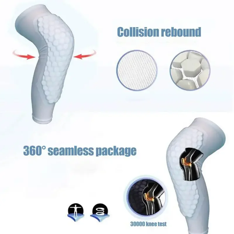 2Pcs Breathable Sports Football Basketball Knee Pads Honeycomb Knee Brace Leg Sleeve Calf Compression Knee Support Protection