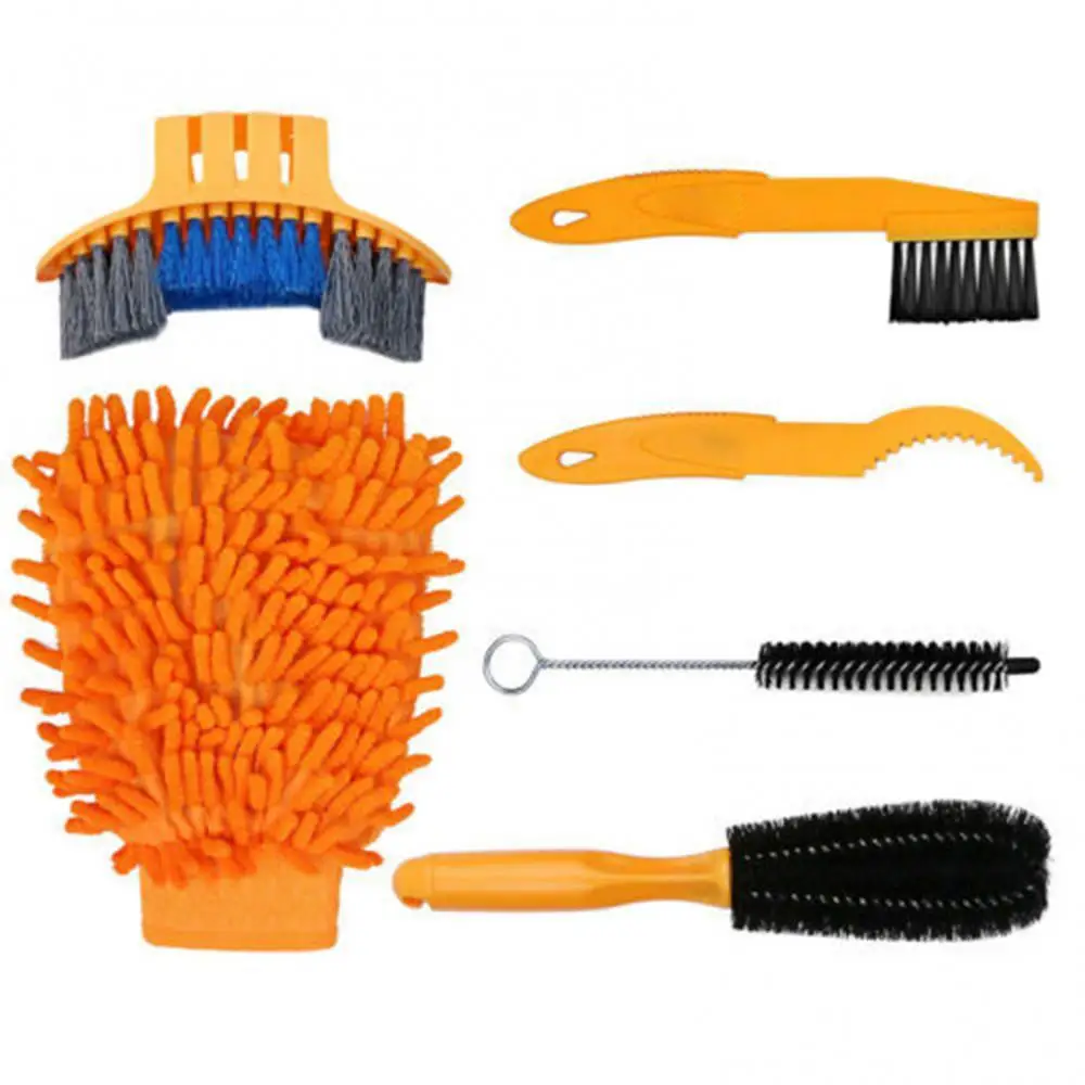 Maintenance Multifunctional 6-Piece Set Bicycle Bike Cleaning Brushes Tools Kit