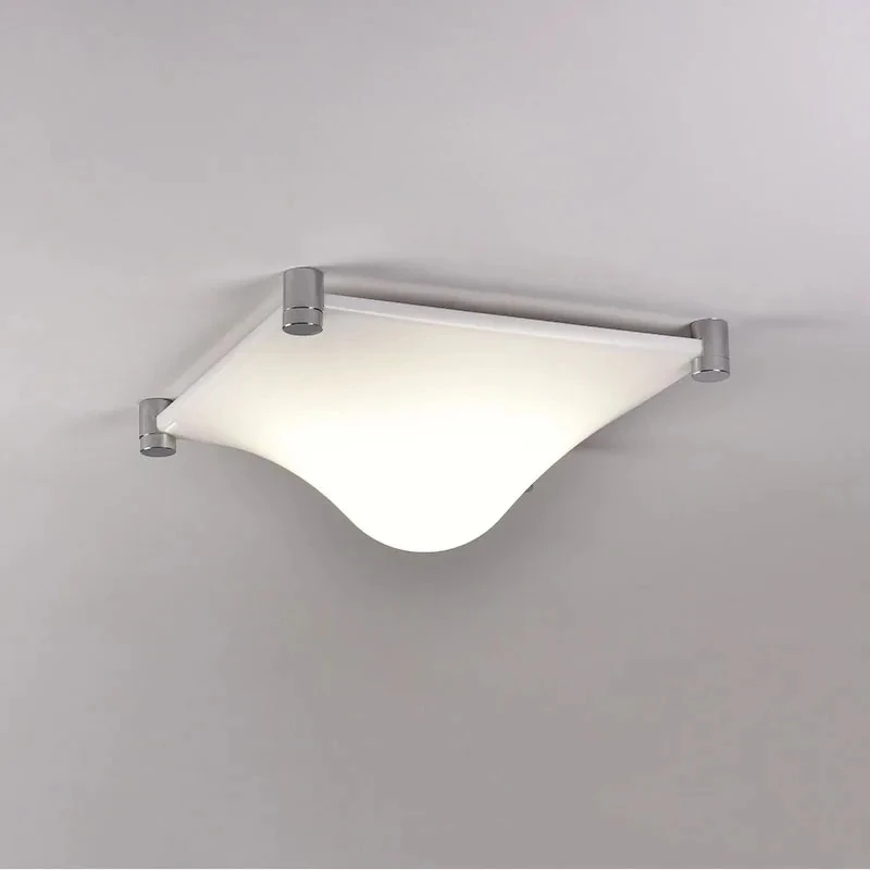 الحديثة الحد الأدنى مربع كريم الأبيض الزجاج ضوء السقف غرفة المعيشة مطعم غرفة نوم المطبخ LED مصباح معلق ديكور المنزل #2