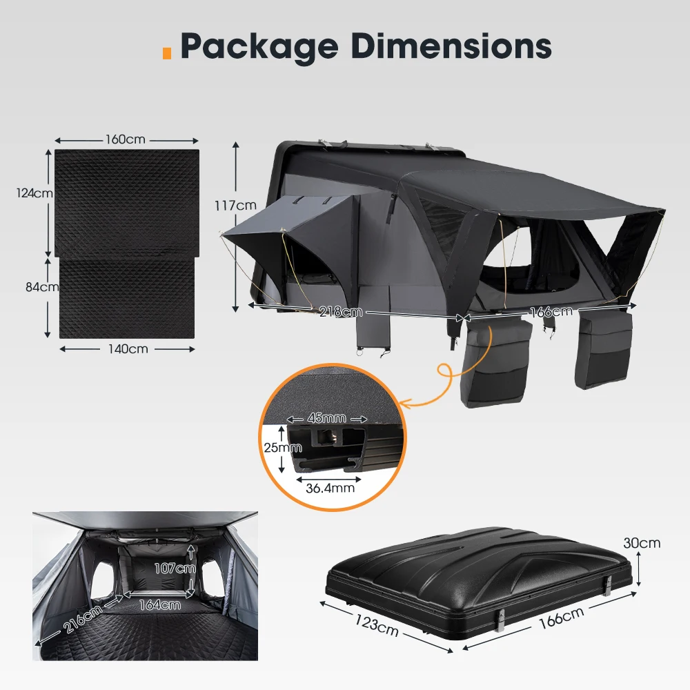 Tente de toit légère et fine à coque rigide, installation rapide, 4x4, pour Camping tout-terrain, voiture