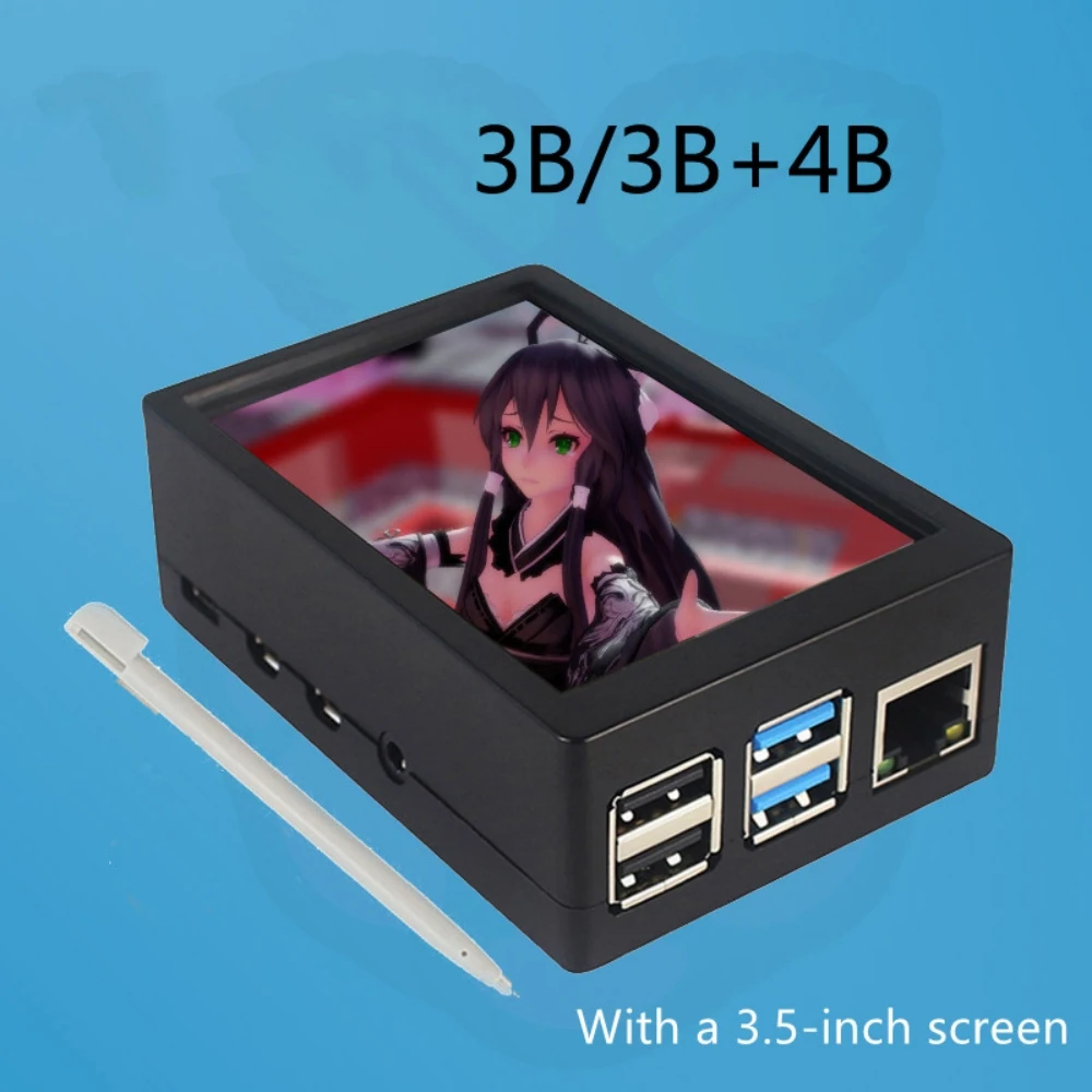 

100%New For Raspberry Pi 4th Generation Type B 3.5-inch screen housing + HD display 3B/3B + touch screen LCD