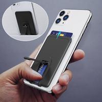 Universal Silicone Phone Card Holder Wallet Case For IPhone Phone Back Paste Sticker Bus/ ID Bank Card Paster Holder