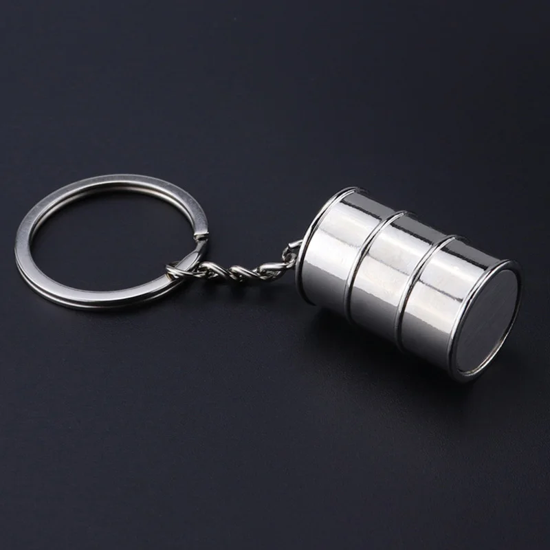 Shonemes Oil Drum Keychain Exquisite 3D Key Chains Accessory Gifts Keyring Bags Charms for Men Women