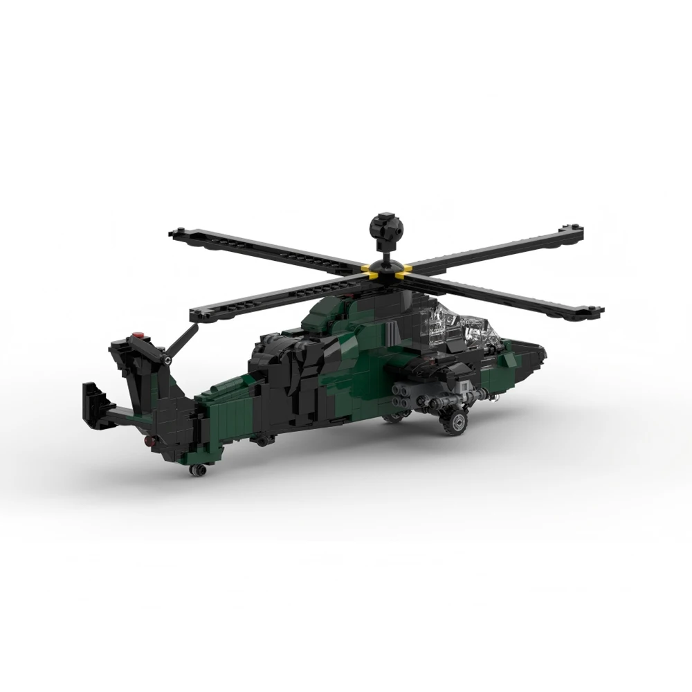 New MOC War Series Attack Helicopter EC665 Tiger Model Building Blocks DIY Modular Tech Assembly Children's Toy Boy Holiday Gift