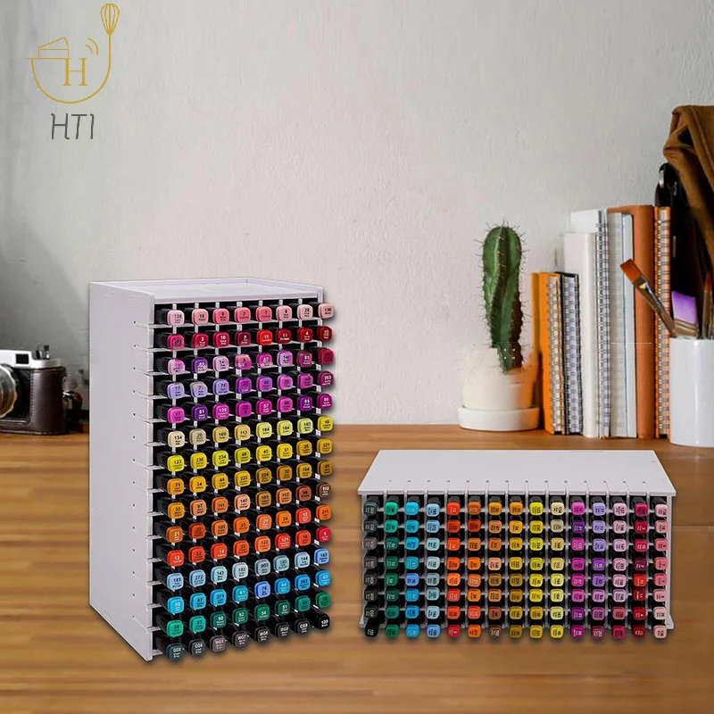 1PC Art Marker Storage Rack For 72/120 Markers, Watercolour Brushes Pens Color Pencils Organizer Holder For Desk