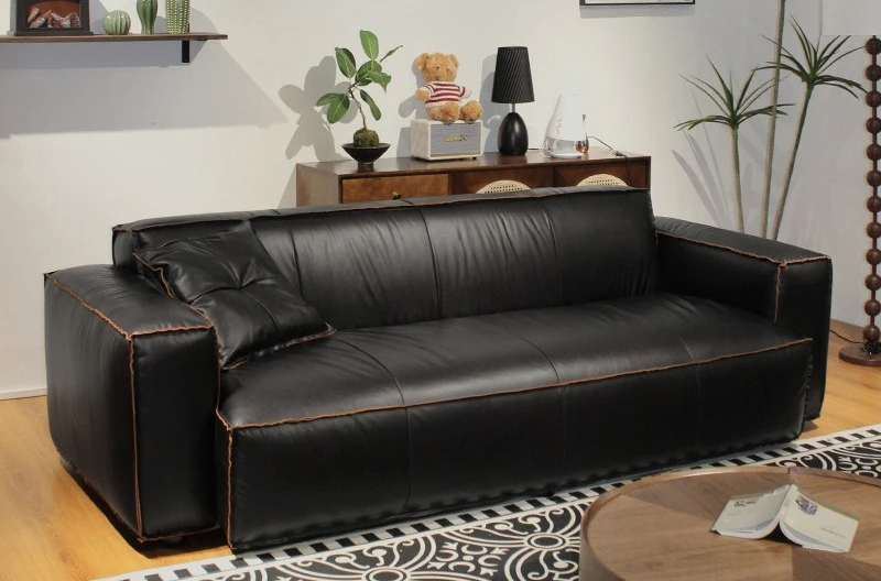 

Настраиваемый средневековый стиль, коровья ретро, масляный воск, кожа, итальянский стиль, гостиная, прямой ряд, современный простой диван