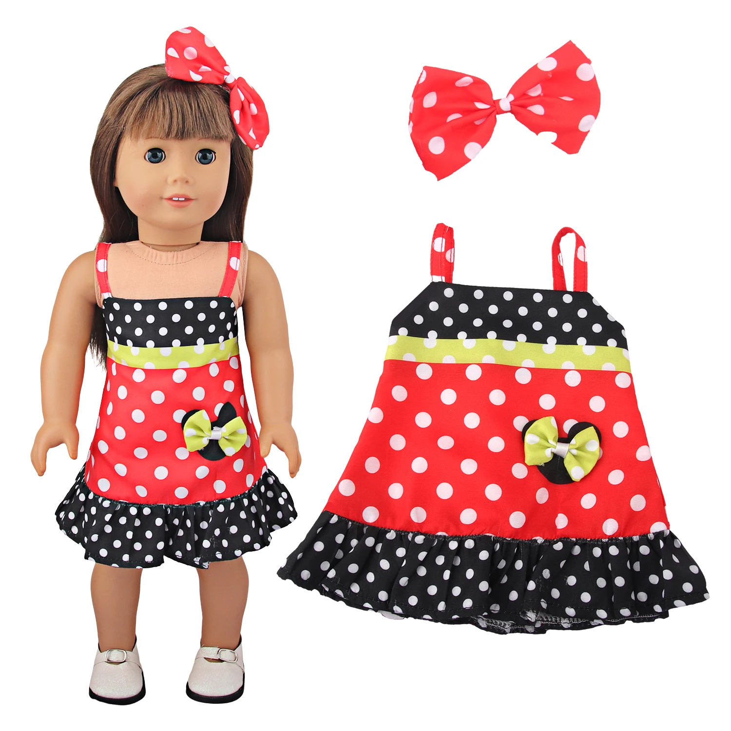 Vêtements de poupée américaine de 18 pouces, mignon, cœur, fleur, nœud papillon, tenue pour bébé de 43cm, nouveau-né et OG, jouet en coton pour fille