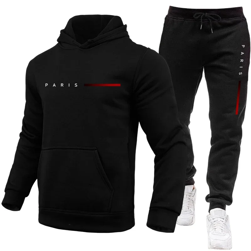Hooded Sweatshirt and Sweatpants Outdoor Sports Jogger Suit Men's Set/Hoodie/Pants Autumn Winter Paris Casual Fashion Sportswear