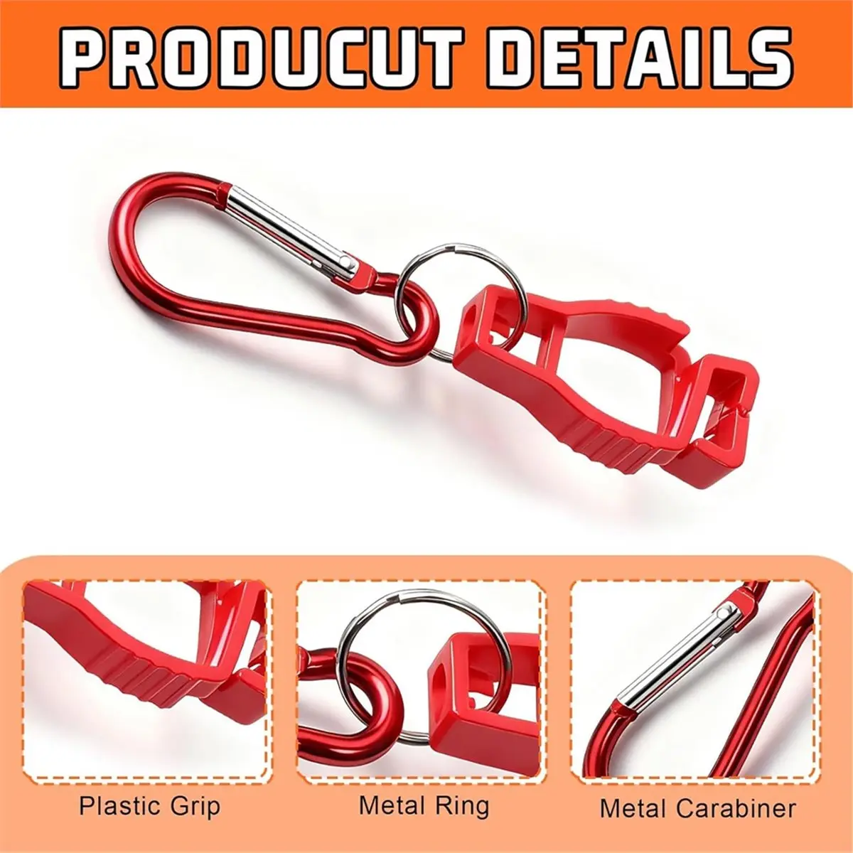 STOCK-48 Pcs Glove Clips for Work Glove Holders, Work Safety Clip Glovee for Belt Loop Guard Worker Construction
