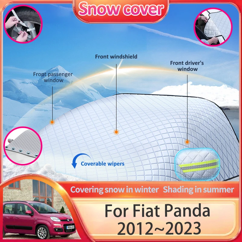 Car Snow Shade For Fiat Panda 4x4 Fiat City Cross Hybrid MK4 391 2012~2023 Sunshade Winter Cover Ice Protective Accessories 2013